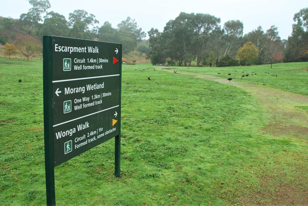 image of a sign leading to walks at Le Page Homestead