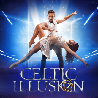 image of poster for Celtic Illusion showing a magician levitating a woman