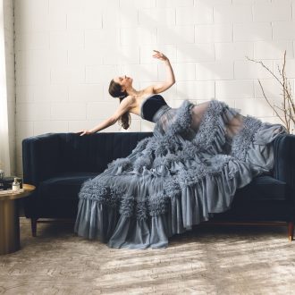 image of Victoria Mantynen posing in a flowing dress